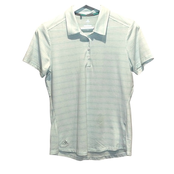 Adidas Golf Women’s Polo Shirt Size Small Green Aqua Dots - Picture 1 of 7